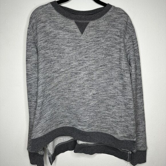Rag & Bone Heather Gray Georgia Boxy Jumper Sweatshirt Dark Gray Trim S - Picture 2 of 13